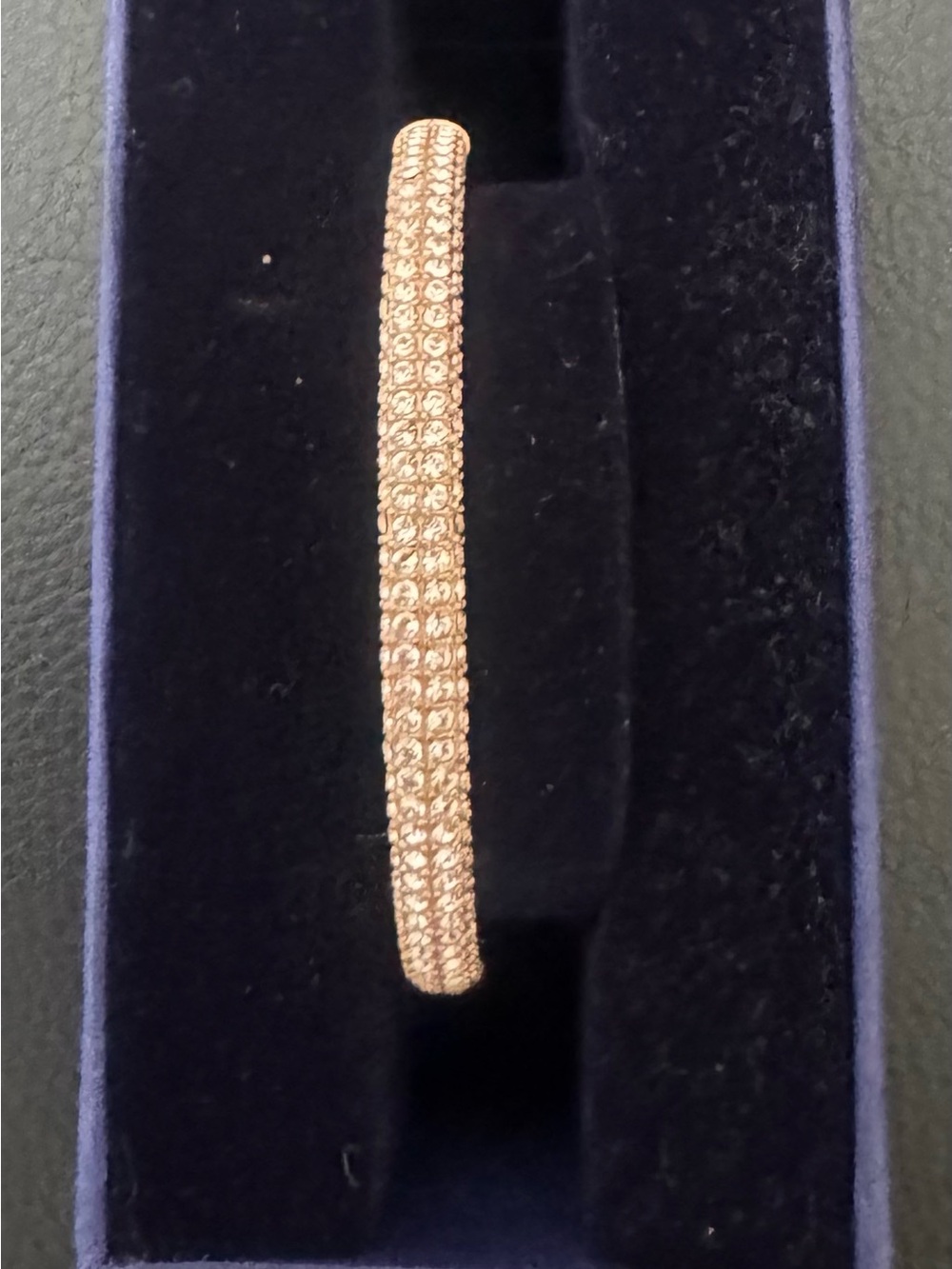 Swarovski Rose Gold Four-Row Crystal Pavé Bracelet Bangle